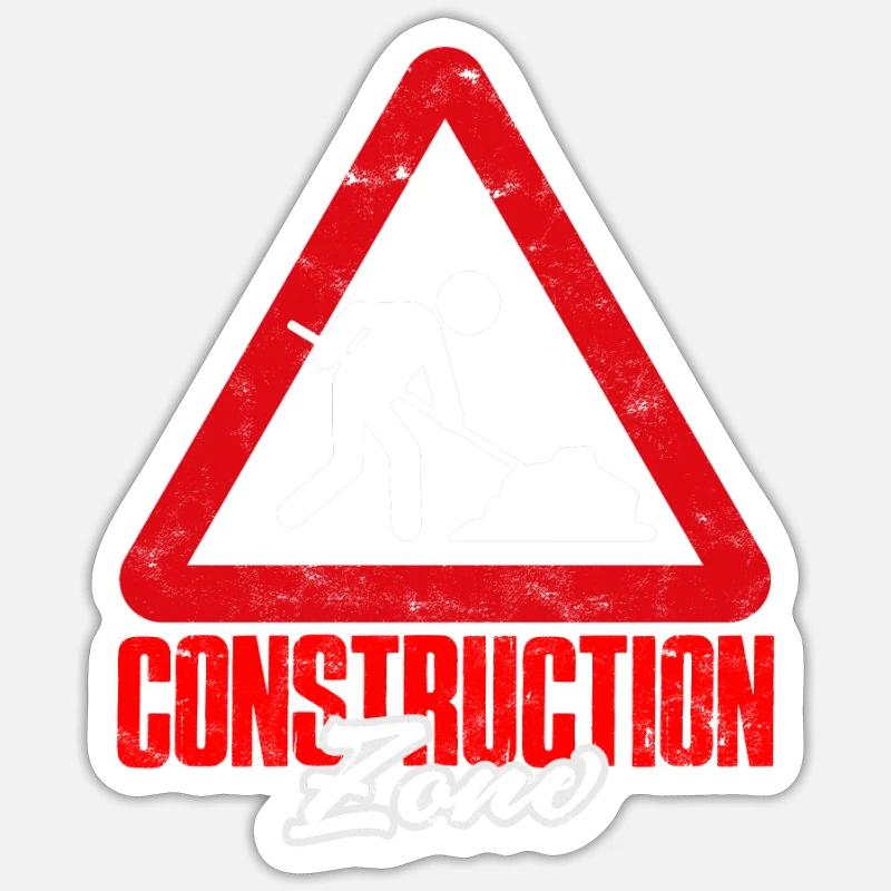 Construction zone - Construction Sticker taille S (10 x 10 cm)
