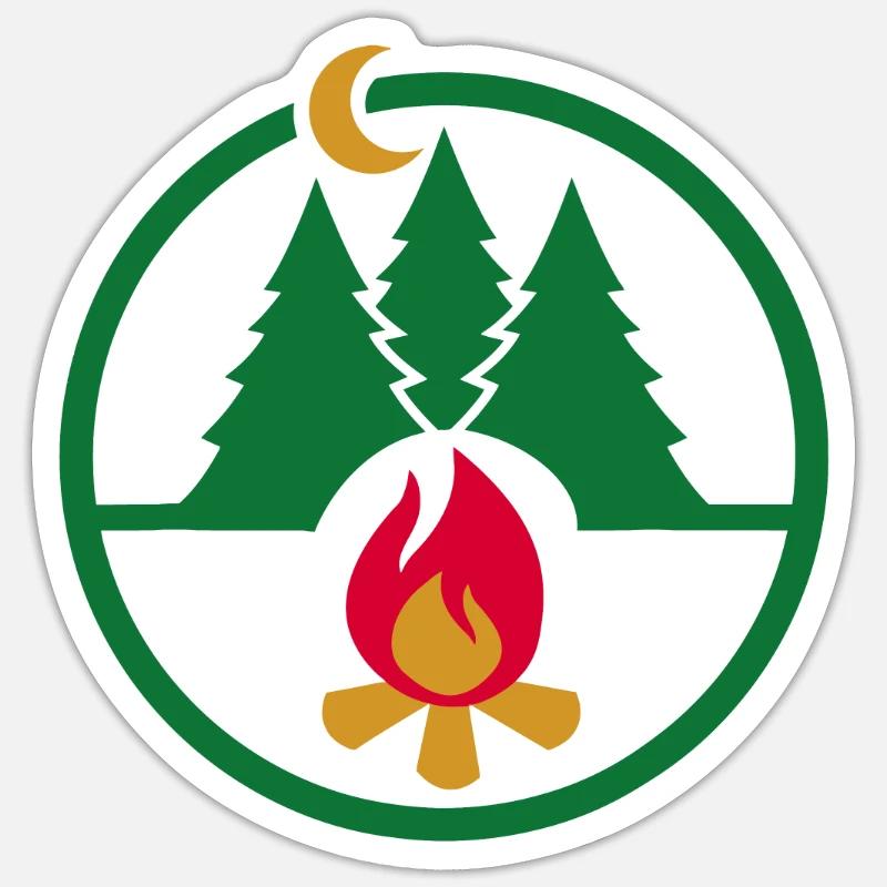 Feu de camp Sticker taille S (10 x 10 cm)
