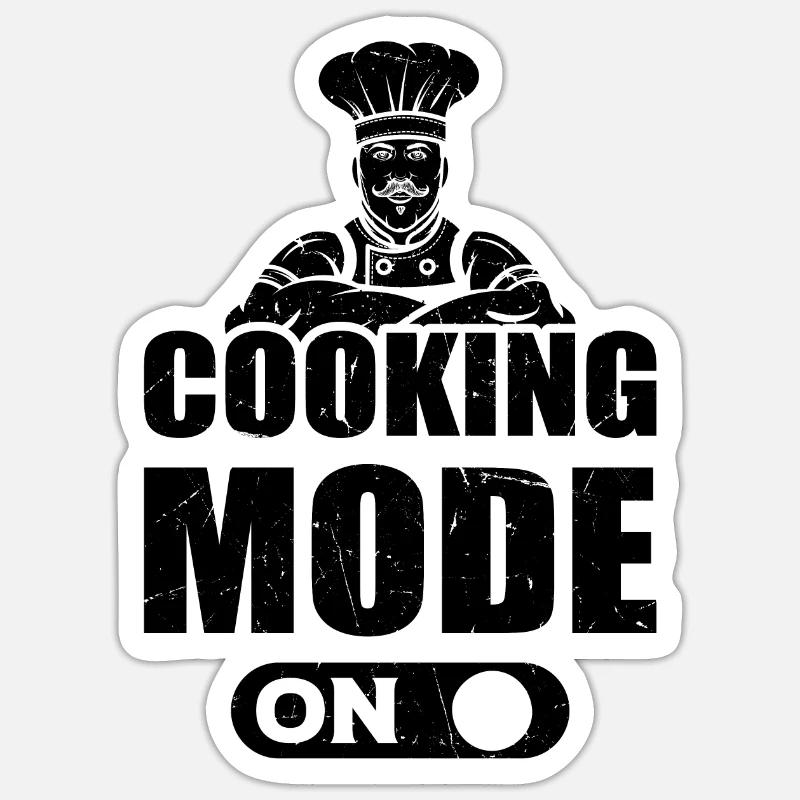 Mode de cuisson sur Cook Chef Restaurant Chef Cooks Fo Sticker taille S (10 x 10 cm)