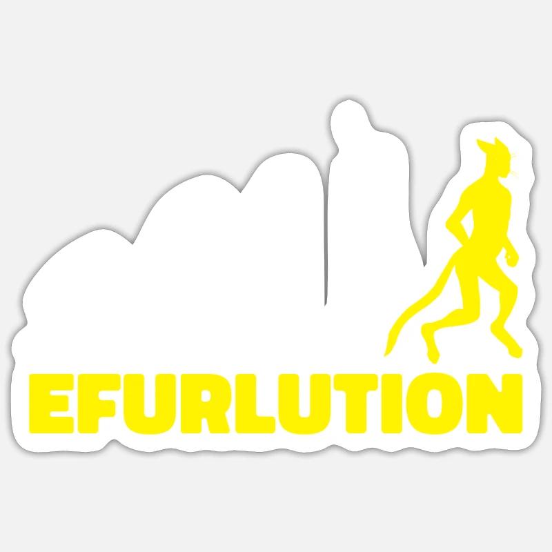 Furry Fandom Fursuits Evolution - Sticker Größe S (10 x 10 cm) - Mattweiß