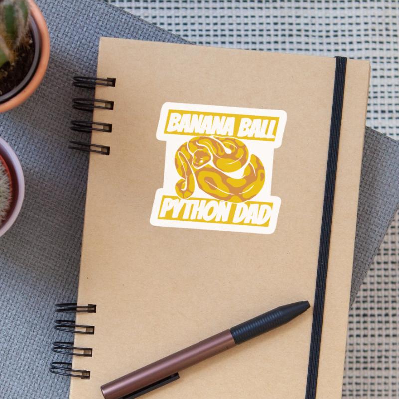 Banana Ball Python Dad Python Schlange Banana Sticker Größe S (10 x 10 cm)