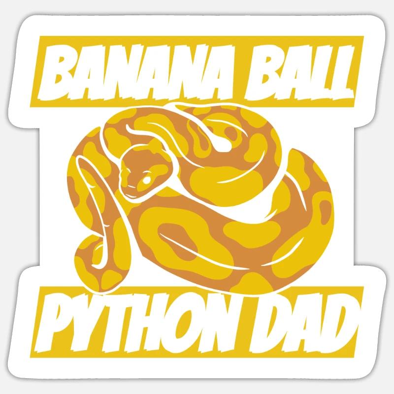 Banana Ball Python Dad Python Schlange Banana - Sticker Größe S (10 x 10 cm) - Mattweiß