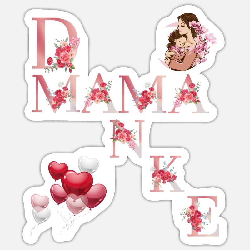 Muttertag Design - Sticker Größe S (10 x 10 cm) - Mattweiß
