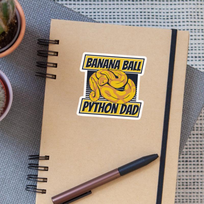 Banana Ball Python Dad Python Schlange Banana Sticker Größe S (10 x 10 cm)