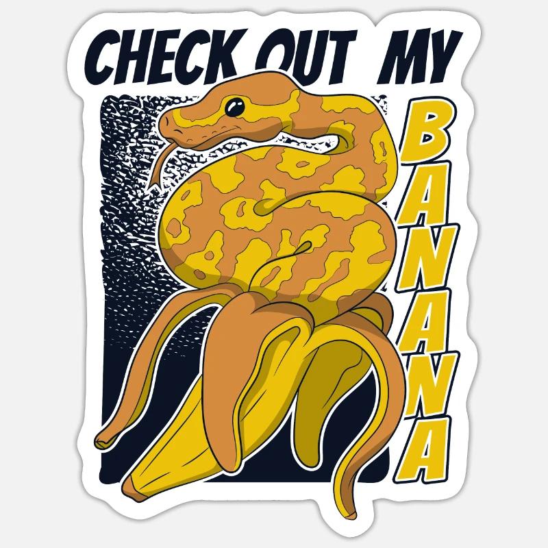 Découvrez ma boule de banane Python Snake Banana Sticker taille S (10 x 10 cm)