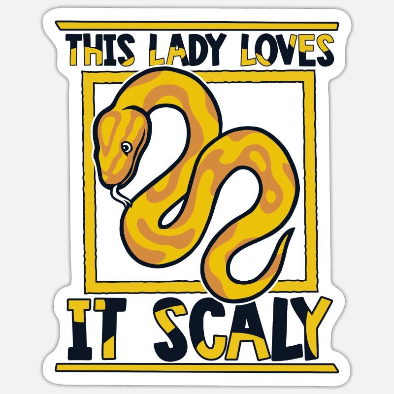 This Lady Loves It Scaly Python Snake Banana Sticker size S (10 x 10 cm)