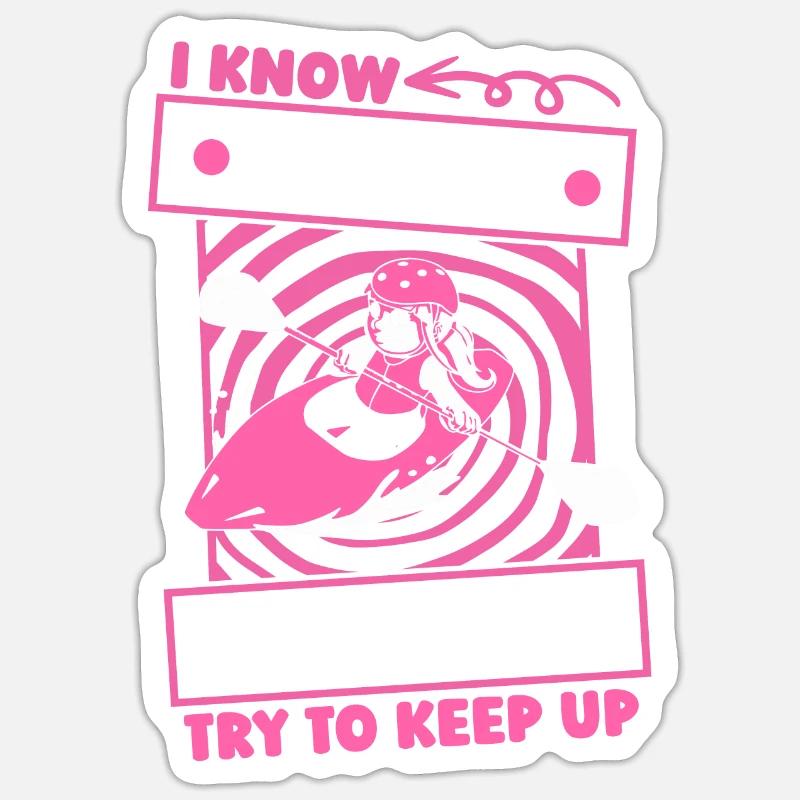 Rafting Mädchen - Sticker Größe S (10 x 10 cm) - Mattweiß