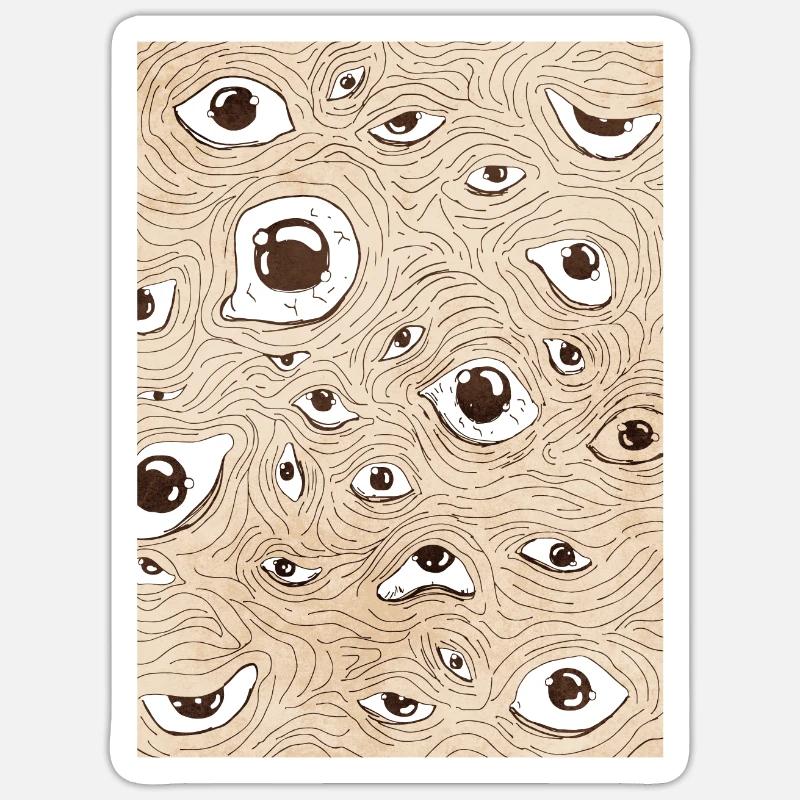 Weirdcore Aesthetic Eyes Pattern Sticker size S (10 x 10 cm)