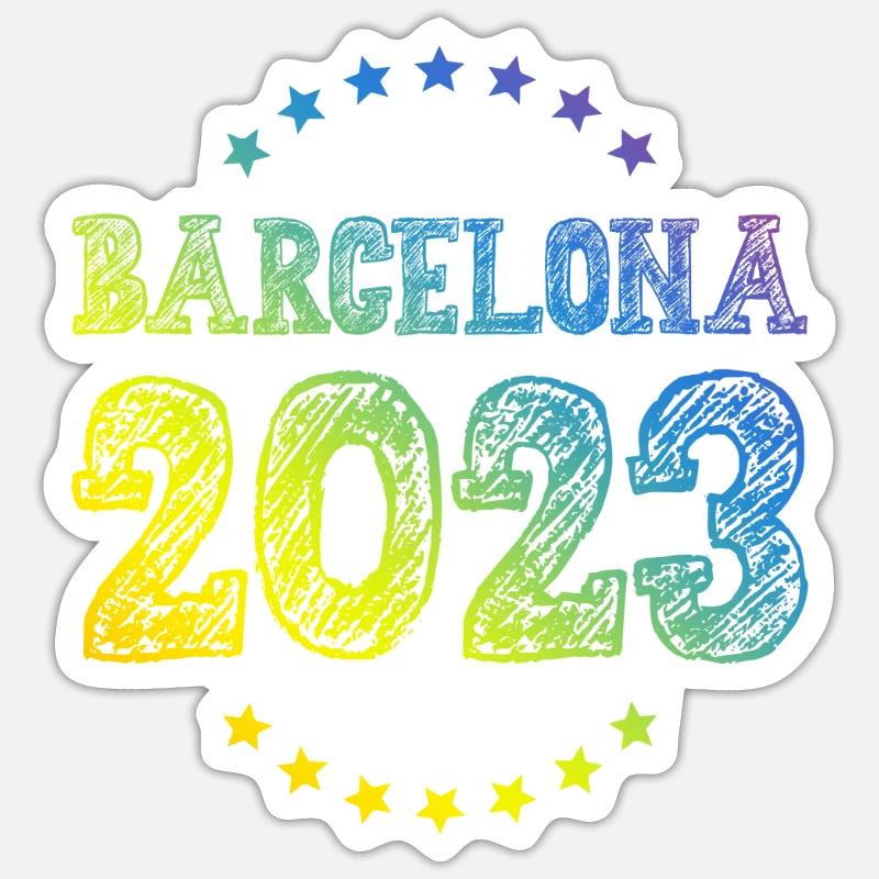 Barcelone 2023 - Sticker taille S (10 x 10 cm) - blanc mat