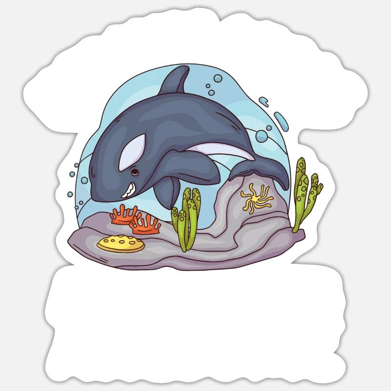 Orca Wal Geschenke Sticker Größe S (10 x 10 cm)