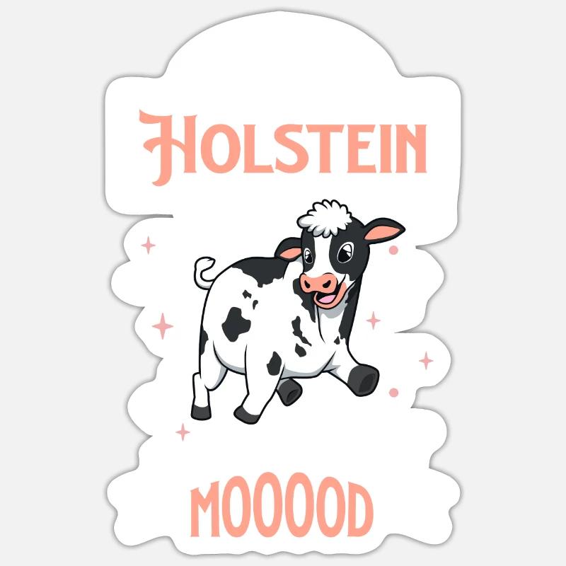 Pas d’humeur - Holstein - Sticker taille S (10 x 10 cm) - blanc mat