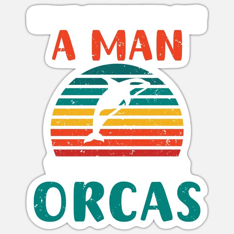 Orca Wal Geschenke Sticker Größe S (10 x 10 cm)