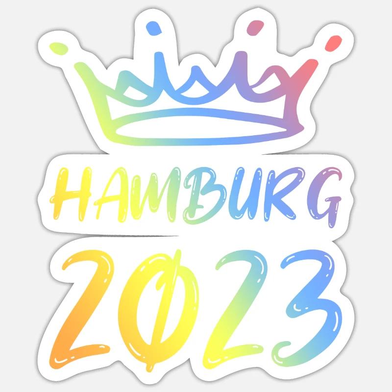 Hambourg 2023 - Sticker taille S (10 x 10 cm) - blanc mat