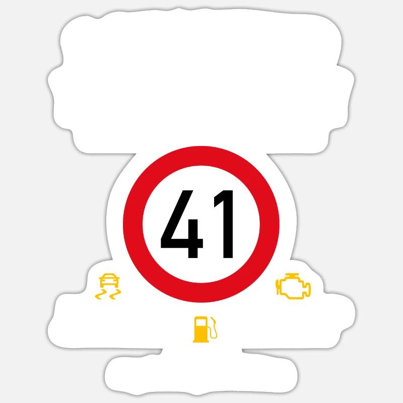 41. Geburtstag Schonend Behandeln Oldtimer Ist 41 - Sticker Größe S (10 x 10 cm) - Mattweiß