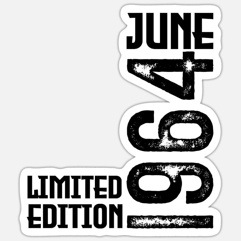 Geschenk Juni 1964 Geburtstag Juni 1964. Juni 1964 - Sticker Größe S (10 x 10 cm) - Mattweiß
