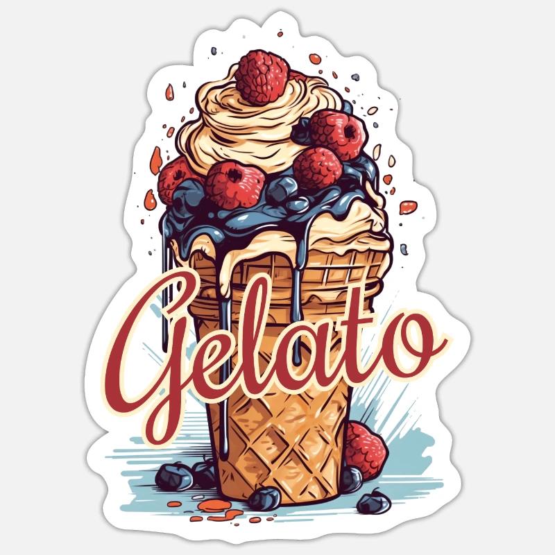 Gelato Eis Eiscreme Eisdiele Sticker Größe S (10 x 10 cm)
