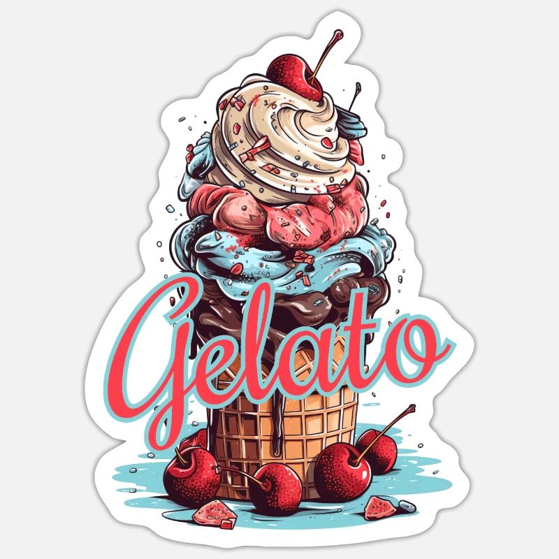 Gelato Eis Eiscreme Eisdiele Sticker Größe S (10 x 10 cm)