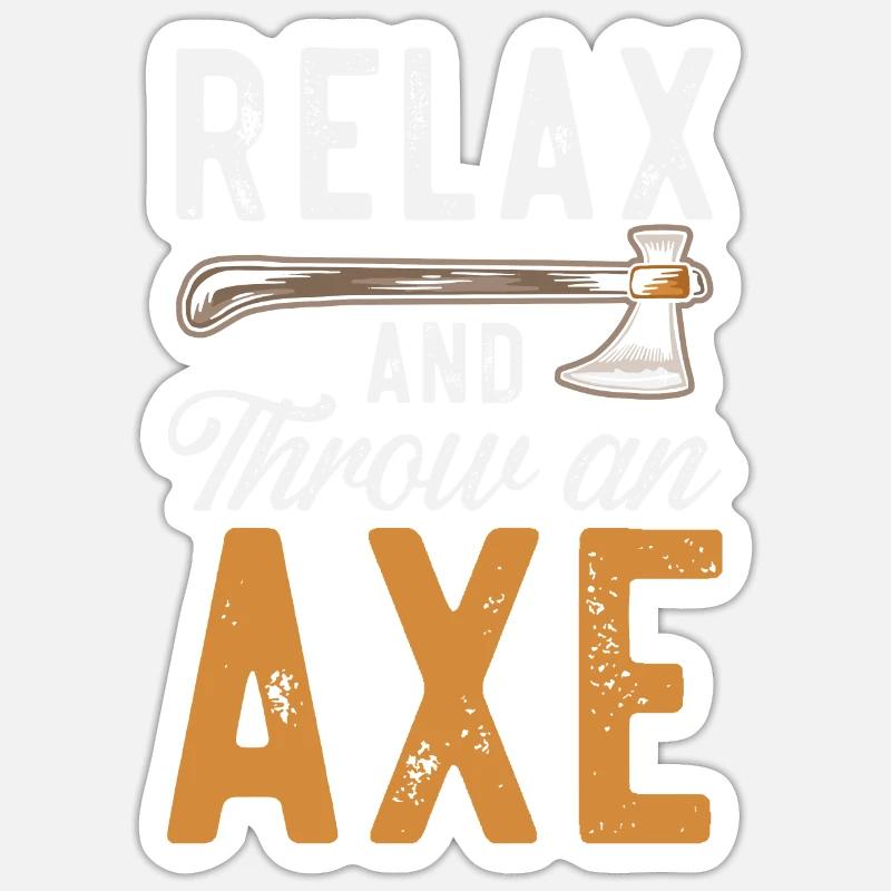 Axe Throwing Hatchet Thrower Axe Throw Lumberjack Sticker size S (10 x 10 cm)