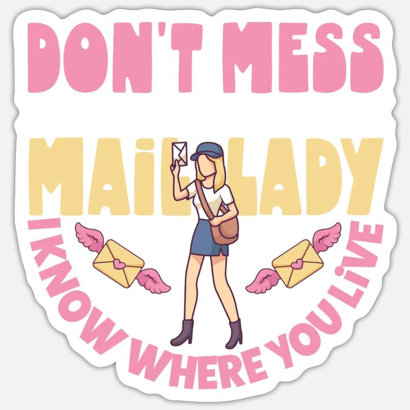 Postangestellte Postdame Postbote Post Sticker Größe S (10 x 10 cm)