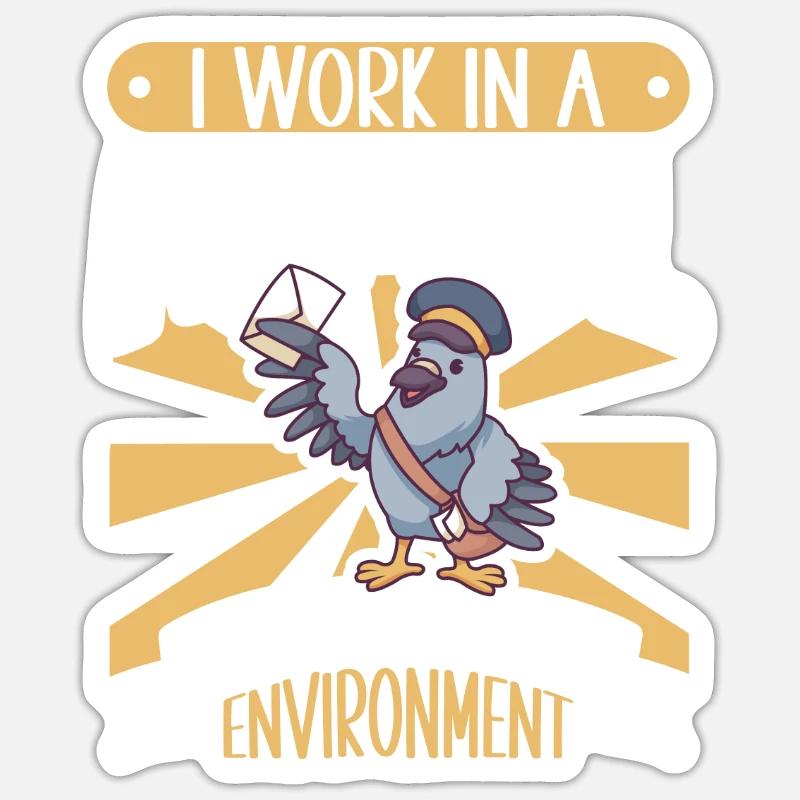 Postal worker mail lady postman mail Sticker size S (10 x 10 cm)
