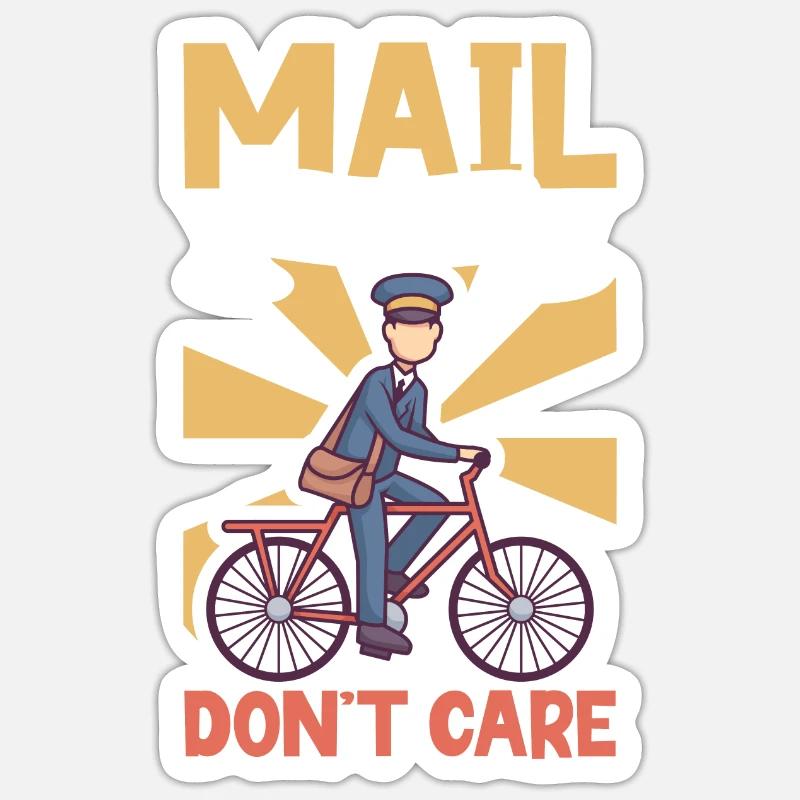 Postangestellte Postdame Postbote Post - Sticker Größe S (10 x 10 cm) - Mattweiß