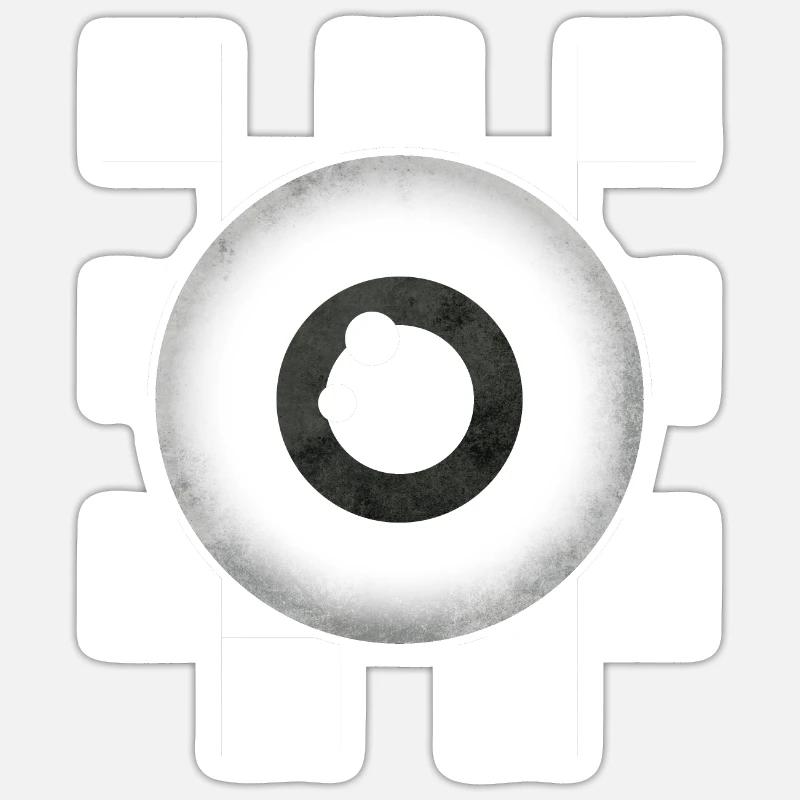 Weirdcore Aesthetic Black White Eyeball Checkered Sticker size S (10 x 10 cm)