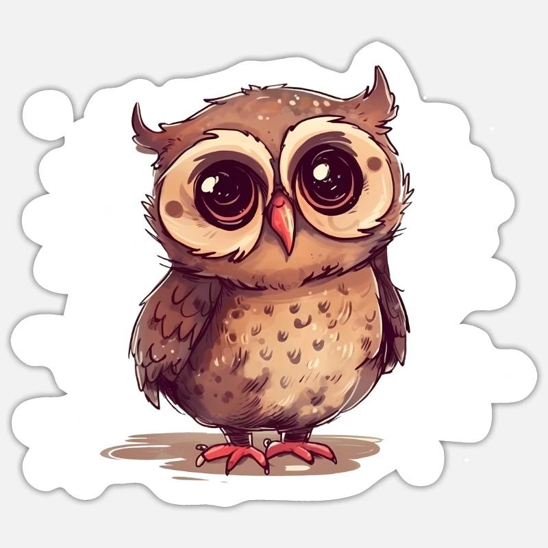 Nachteule Eule Eulen Vogel Sticker Größe S (10 x 10 cm)