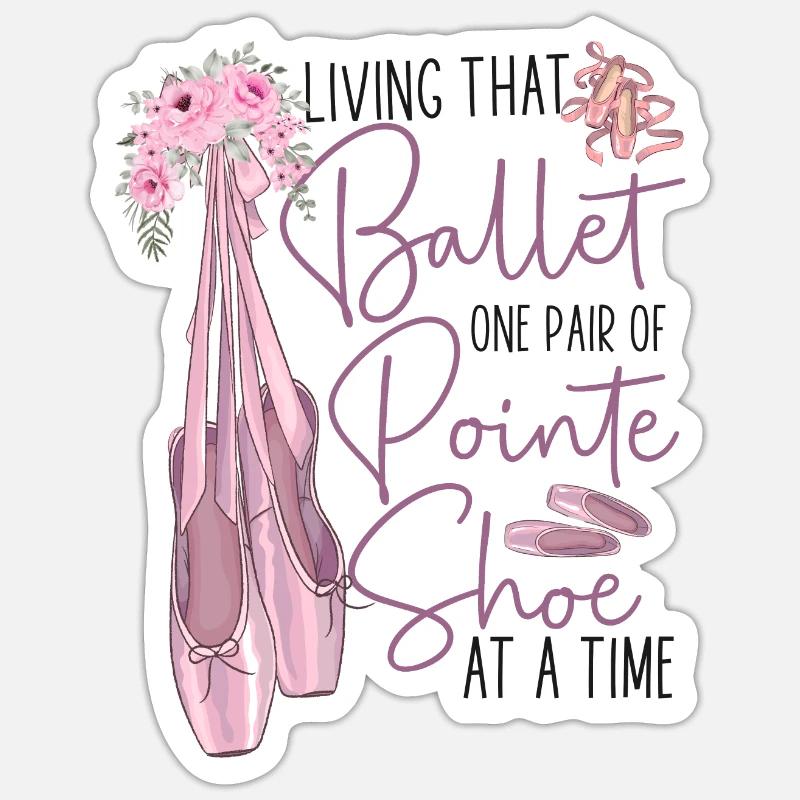 Ballet Danseuse Danse Ballerine - Sticker taille S (10 x 10 cm) - blanc mat