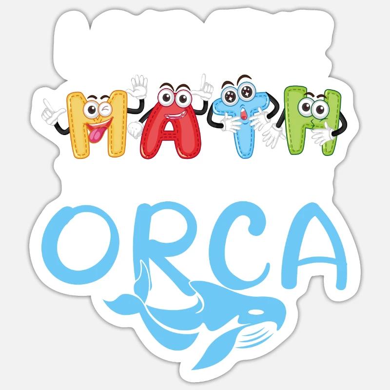 Orca Wal Geschenke - Sticker Größe S (10 x 10 cm) - Mattweiß