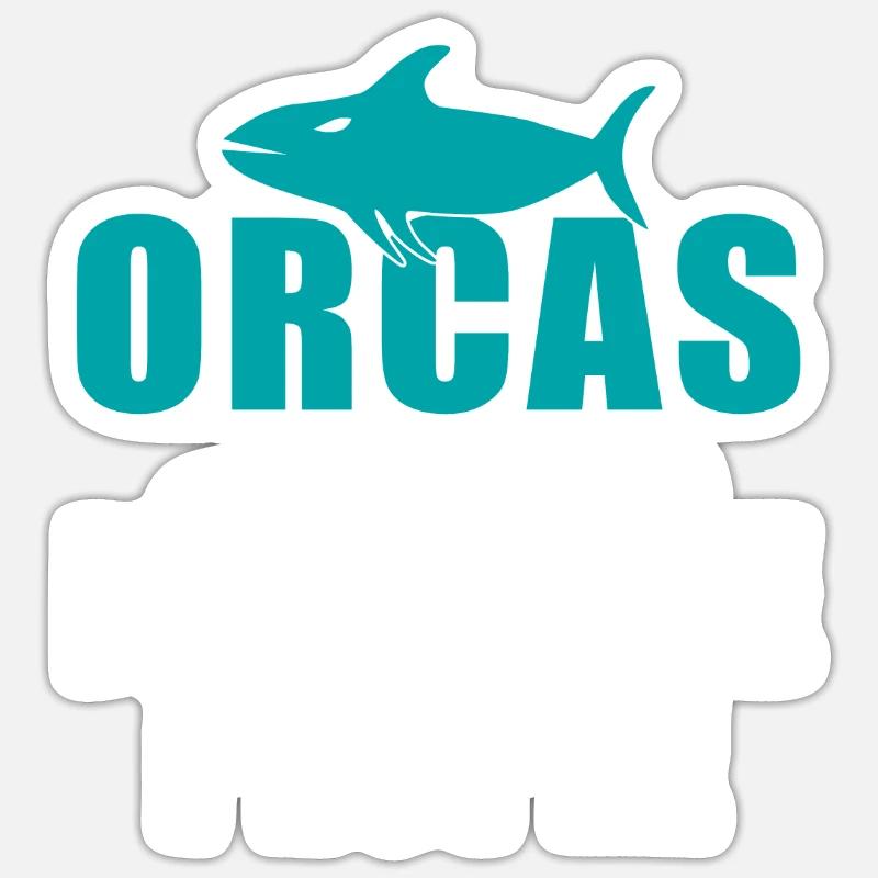 Orca Wal Geschenke - Sticker Größe S (10 x 10 cm) - Mattweiß