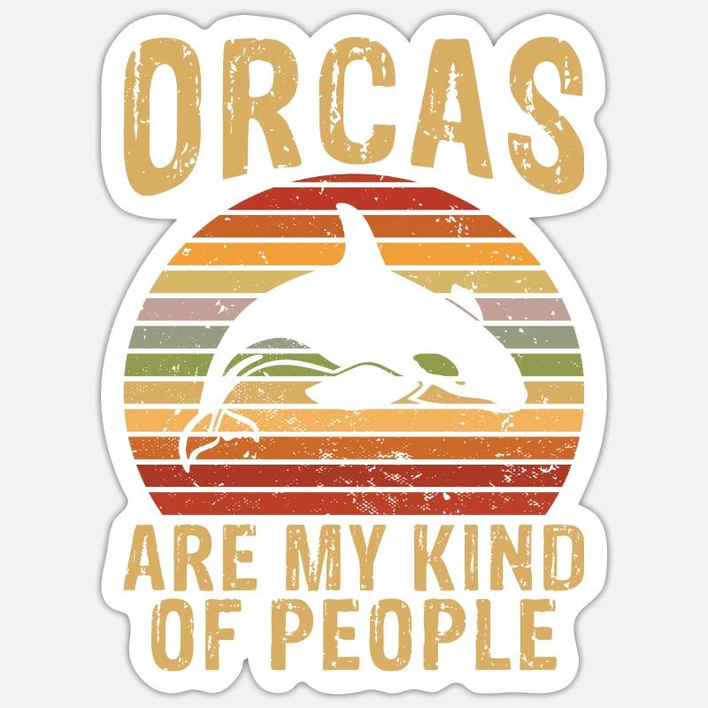 Orca Wal Geschenke - Sticker Größe S (10 x 10 cm) - Mattweiß