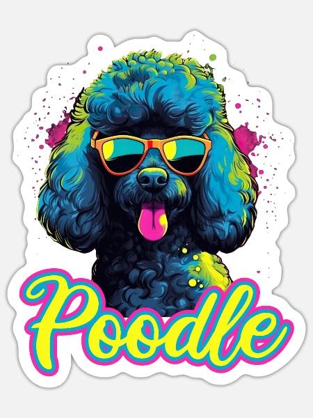 Pudel Hund Hunderasse für ein Pudel Frauchen und - Sticker Größe S (10 x 10 cm) - Mattweiß