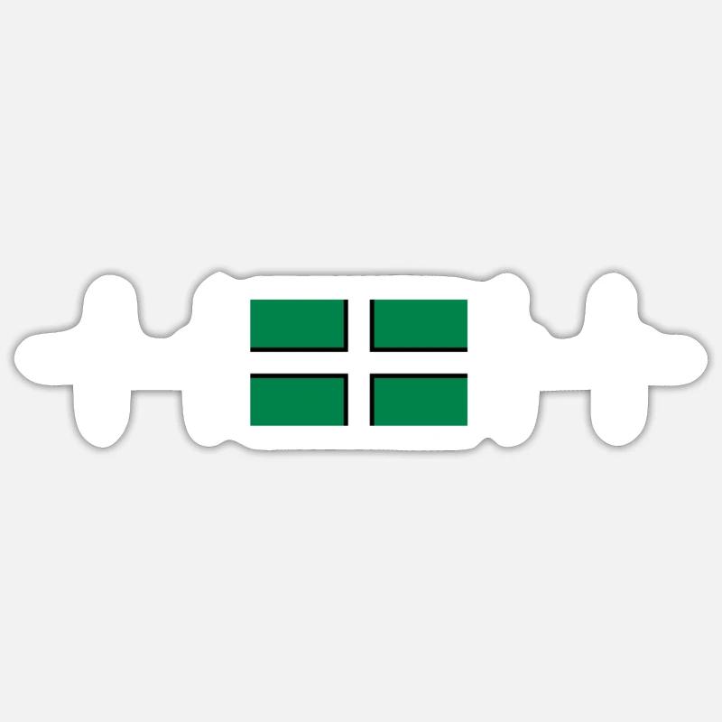 Royaume-Uni Devon Flag - Sticker taille S (10 x 10 cm) - blanc mat