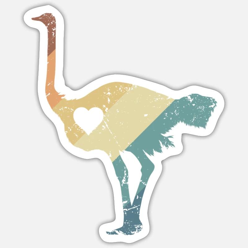Strauß Vogel Tier in der Savanne Sticker Größe S (10 x 10 cm)