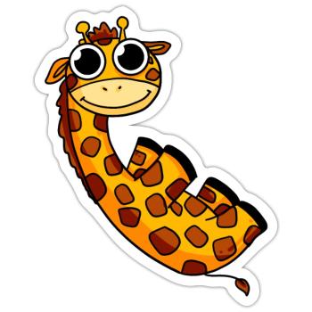 Giraffe Safari - Sticker Größe S (10 x 10 cm) - Mattweiß - Vorne
