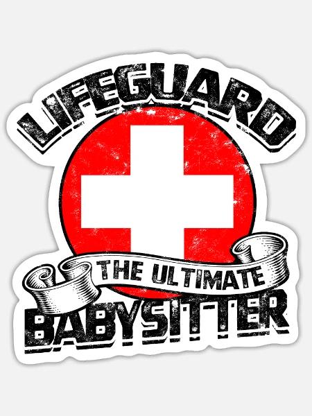 Rettungsschwimmer - der ultimative Babysitter - Rettungsschwimmer - Sticker Größe S (10 x 10 cm) - Mattweiß