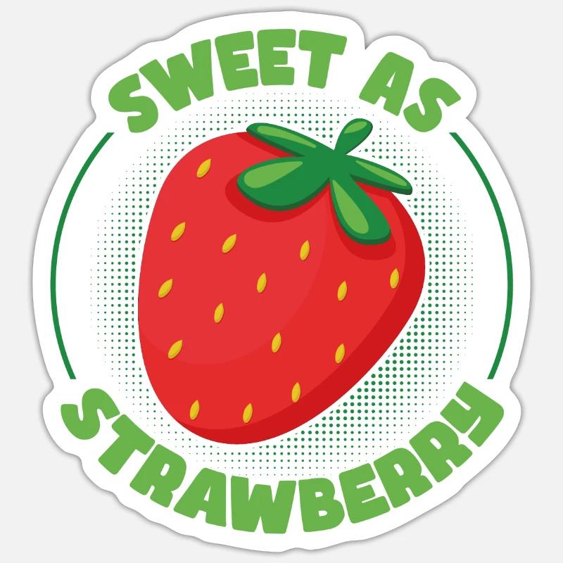 Doux comme une fraise - Sticker taille S (10 x 10 cm) - blanc mat