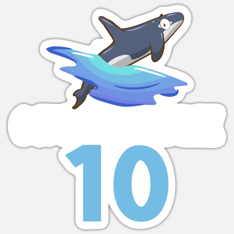 Orca Wal Geschenke Sticker Größe S (10 x 10 cm)