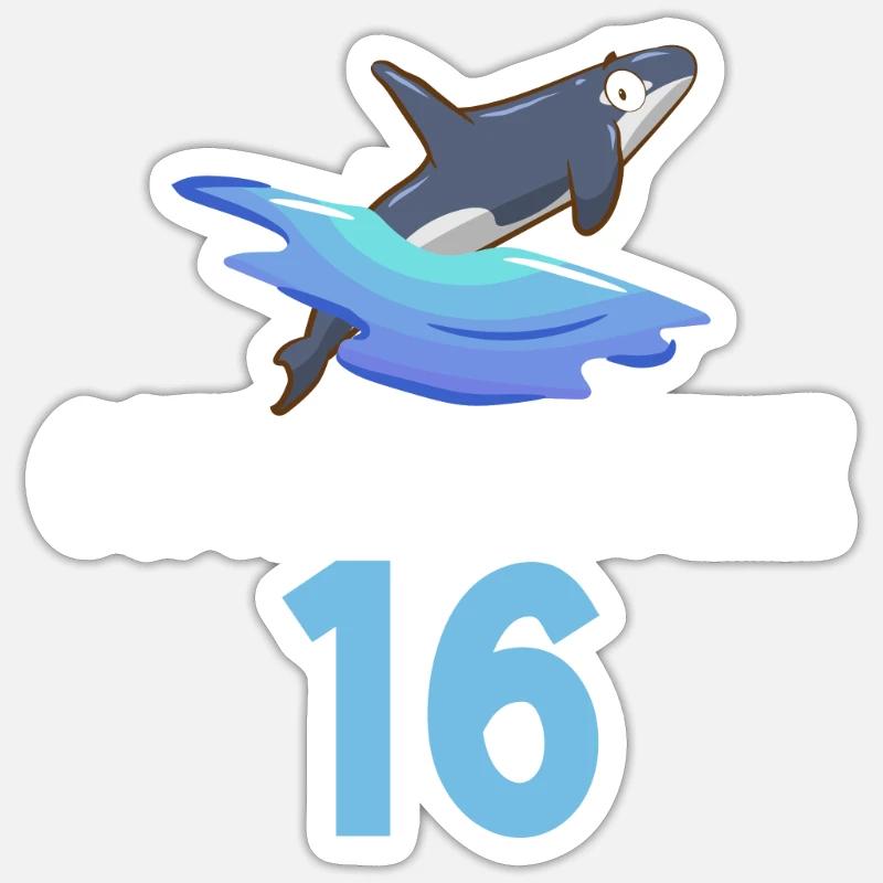 Orca Wal Geschenke Sticker Größe S (10 x 10 cm)