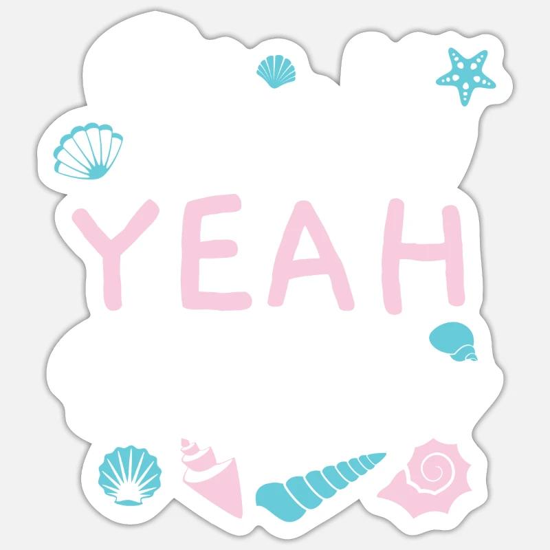 Shell Yeah Beaches Muschelsammlung Beachcombing Sticker Größe S (10 x 10 cm)