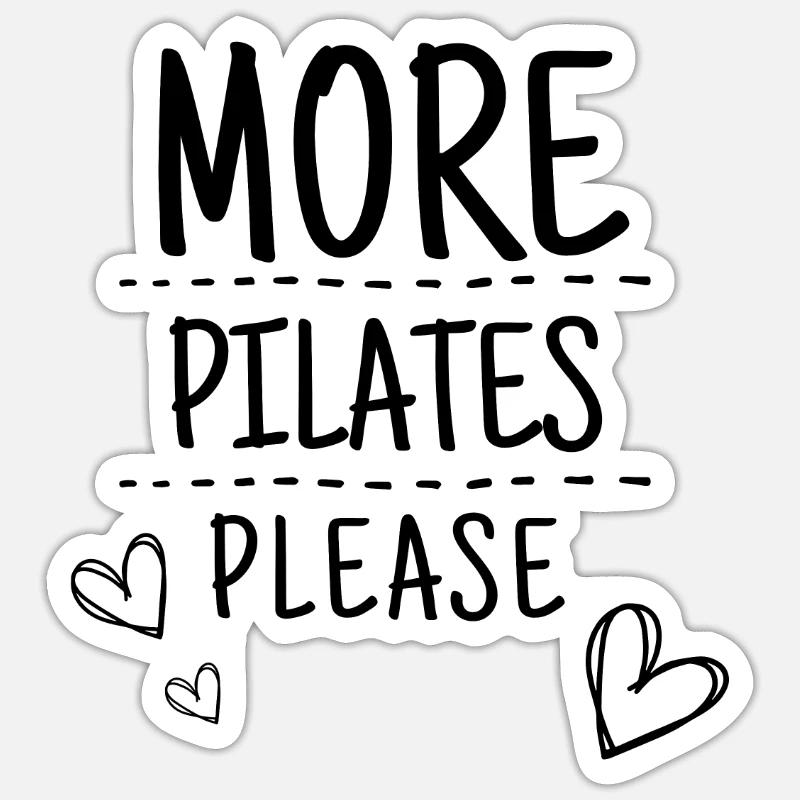 PLUS DE PILATES S’IL VOUS PLAÎT - PLUS DE PILATES S’IL VOUS PLAÎT! - Sticker taille S (10 x 10 cm) - blanc mat