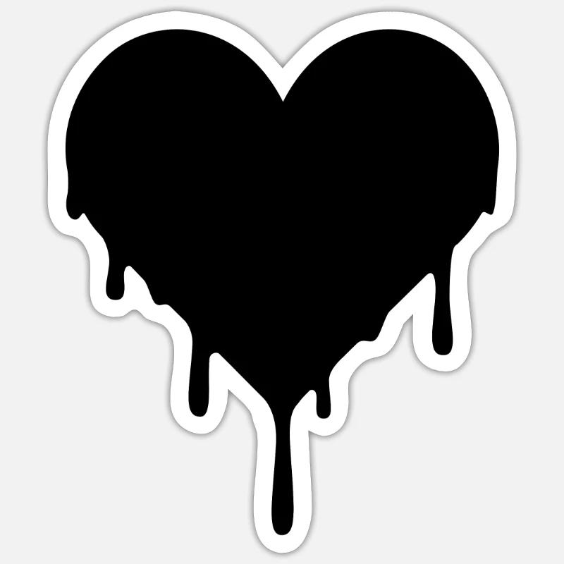 Black Emo Herzblut - schwarzes Herz Sticker size S (10 x 10 cm)