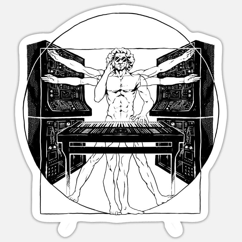 Synthesizer Synth Techno Musik Cool Synthesizer Sticker Größe S (10 x 10 cm)