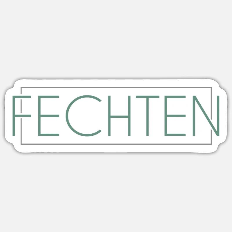 Fechten Schriftzug - Sticker Größe S (10 x 10 cm) - Mattweiß