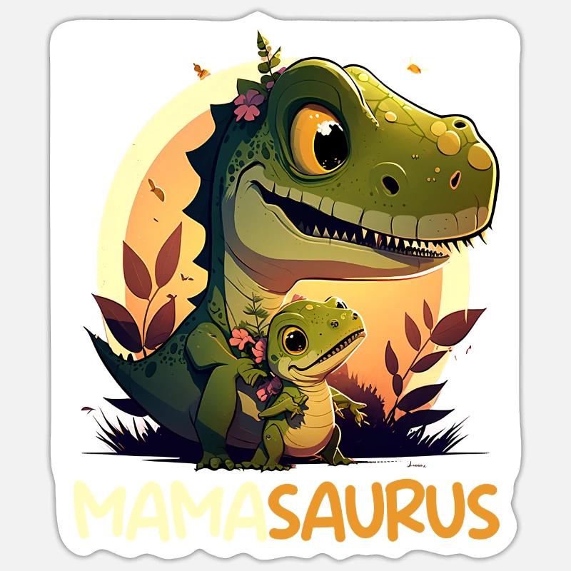 Mamasaurus Muttertag Mama Dinosaurier Mom Sticker Größe S (10 x 10 cm)