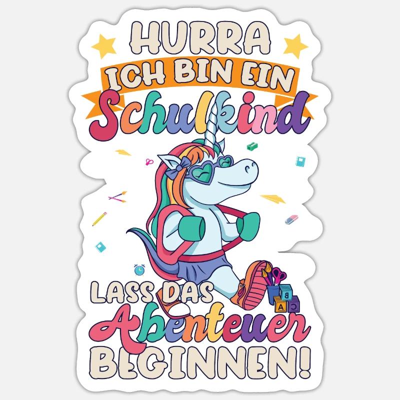 Ich bin ein Schulkind Einschulung Sticker Größe S (10 x 10 cm)