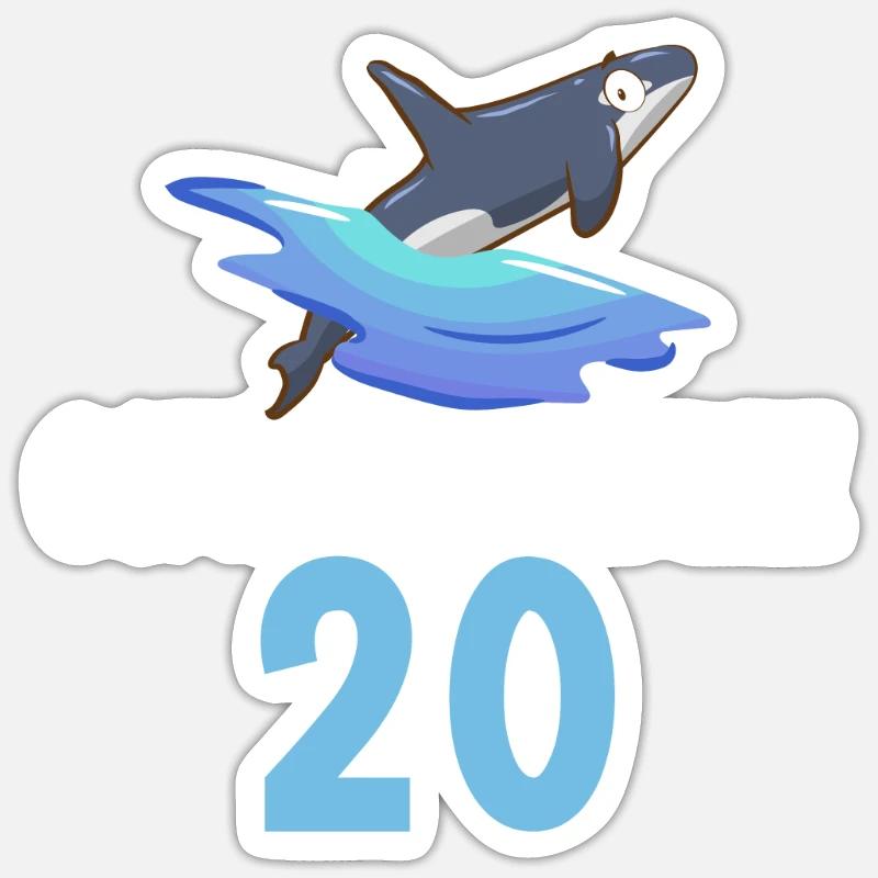 Orca Wal Geschenke Sticker Größe S (10 x 10 cm)