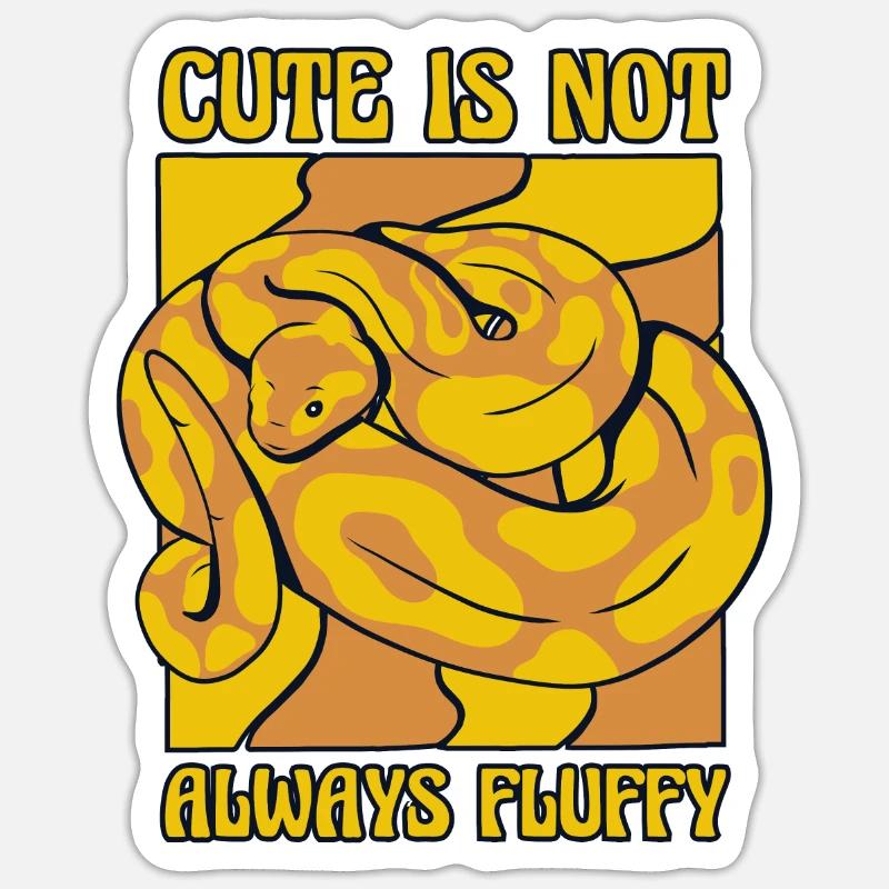 Cute Is Not Always Fluffy Python Schlange Banana Sticker Größe S (10 x 10 cm)