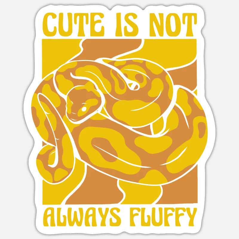 Cute Is Not Always Fluffy Python Snake Banana Sticker size S (10 x 10 cm)