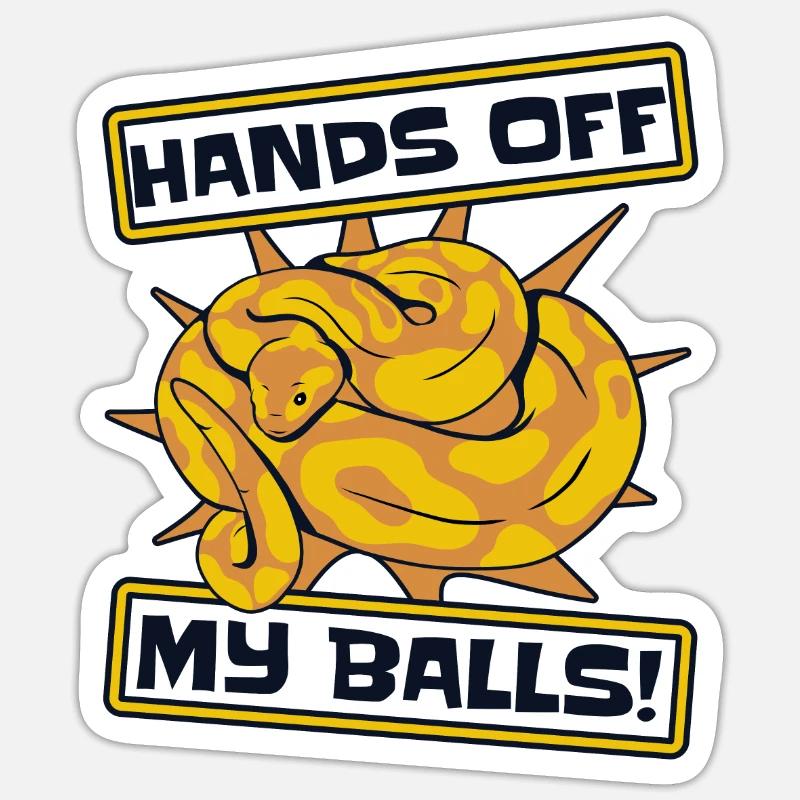 Hands Off My Balls Python Snake Banana Ball Sticker size S (10 x 10 cm)